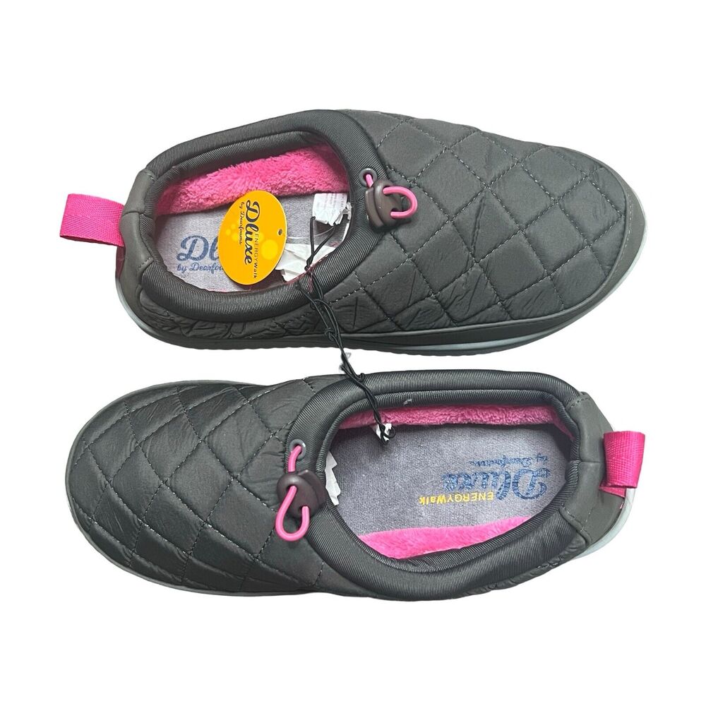 DLUXE by dearfoams Women's Jenn All Day Slide Slippers Gray - Picture 2 of 3